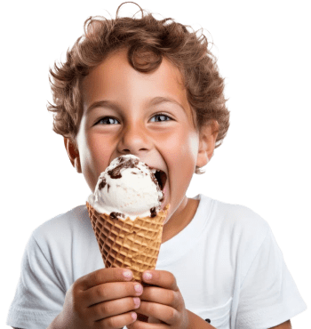kid eating ice cream